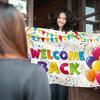 Welcome Back Banner - 5x3 ft - Welcome Home Decorations - Homecoming, Reunion, Baby Shower - White 100Den Polyester