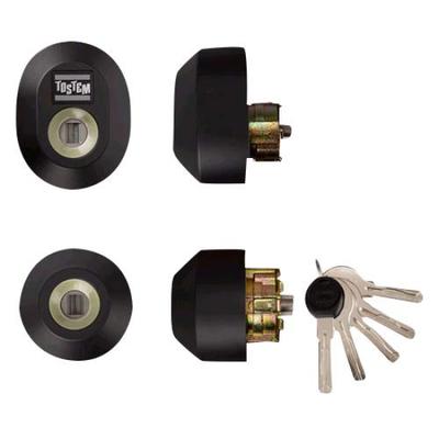 TOSTEM Door Lock Set W Black (Yushin Cylinder) Z-2A3-DCTC
