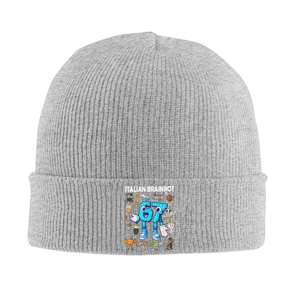 6 7 Italian Brainrot Six Seven Meme Birthday Beanie Hats  Bonnet Hats Female Male Street Kpop Knitted Hat Autumn Elastic Caps