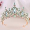 DIEZI Corona Tiara Barocca Vintage con Cristalli AB per Donne Ragazze Matrimonio Festa Elegante Lusso Corona di Strass Acconciatura Gioielli