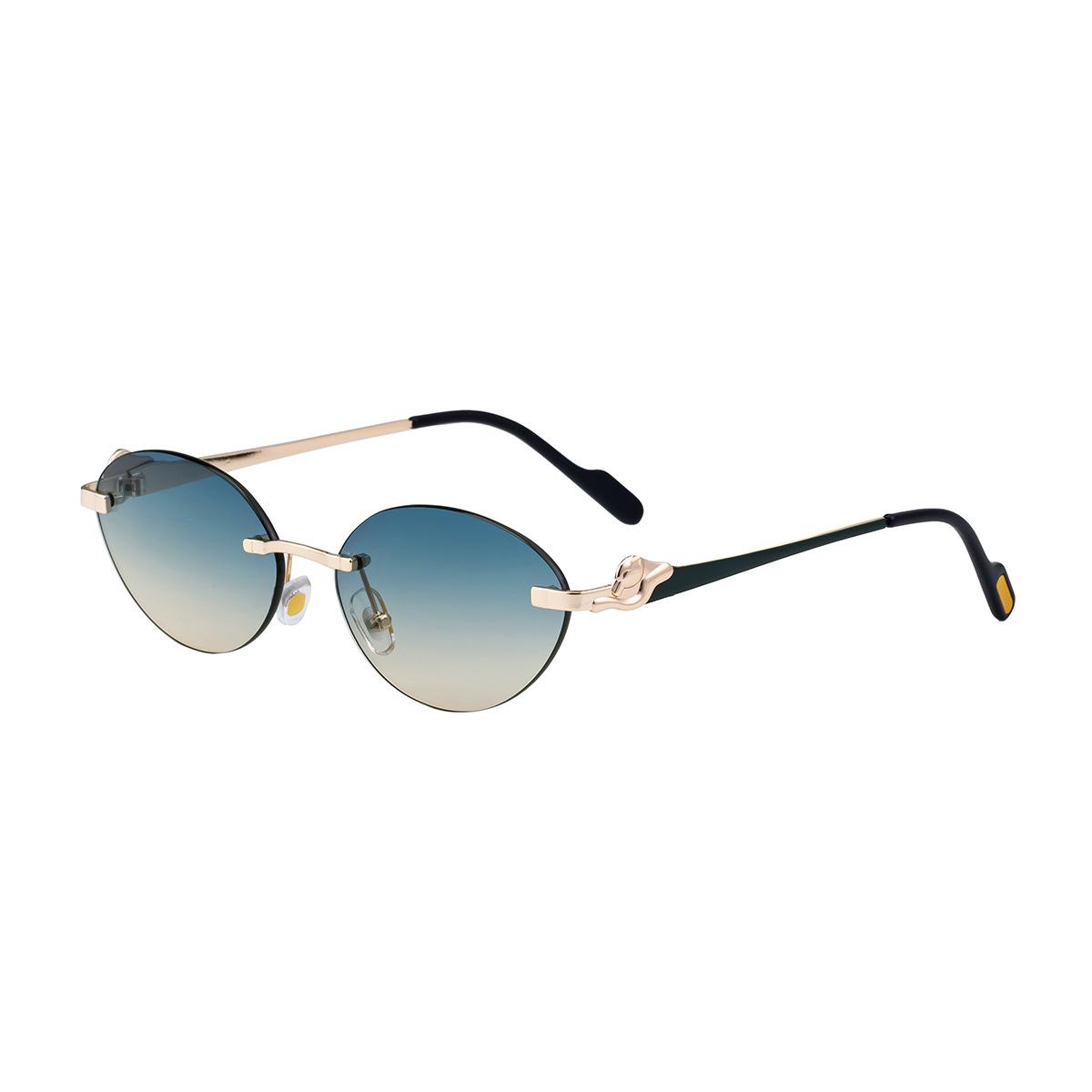

JYL TS Women s Rimless Cat-Eye - Leopard-Head Trendy Sun Shades WF-5G272 c-4017 яркий розовый