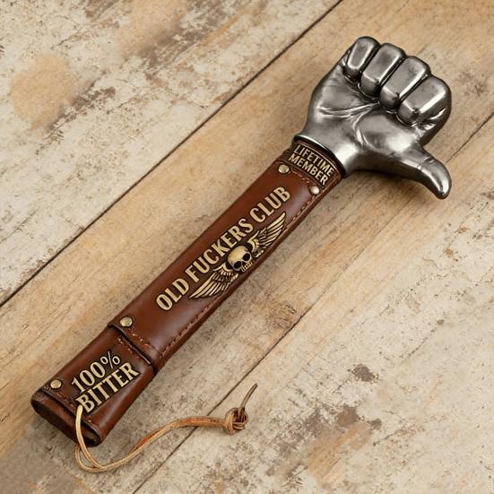 Old Bastards Club Thumb Hammer Metal Rust-Proof Utility Hammer with Ergonomic Faux Leather Grip DIY Projects Gift