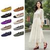 Women's Ballet Flats Square Toe Slip On Shoes Knitted Dress Mary Jane Flats for Women Comfy Causal Work Walking Shoes Mary Jane Shoes With Ankle Strap