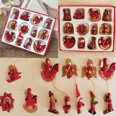 Character Drum Toys Rocking Horse Xmas Hanging Ornament Figurines Christmas Tree Decorations