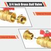 3/4palcové mosazné kulové ventily s motýlkovou rukojetí Vnitřní/vnější závit Potrubní tvarovka Uzavírací ventily Pro průmyslové vybavení