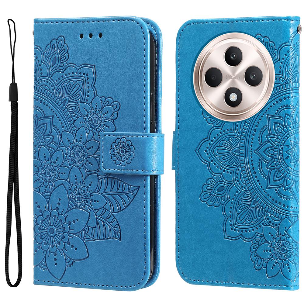 

Чехол для Oppo Reno12 F 4G с цветочным узором, из искусственной кожи, кошелек-подставка, чехол для телефона D