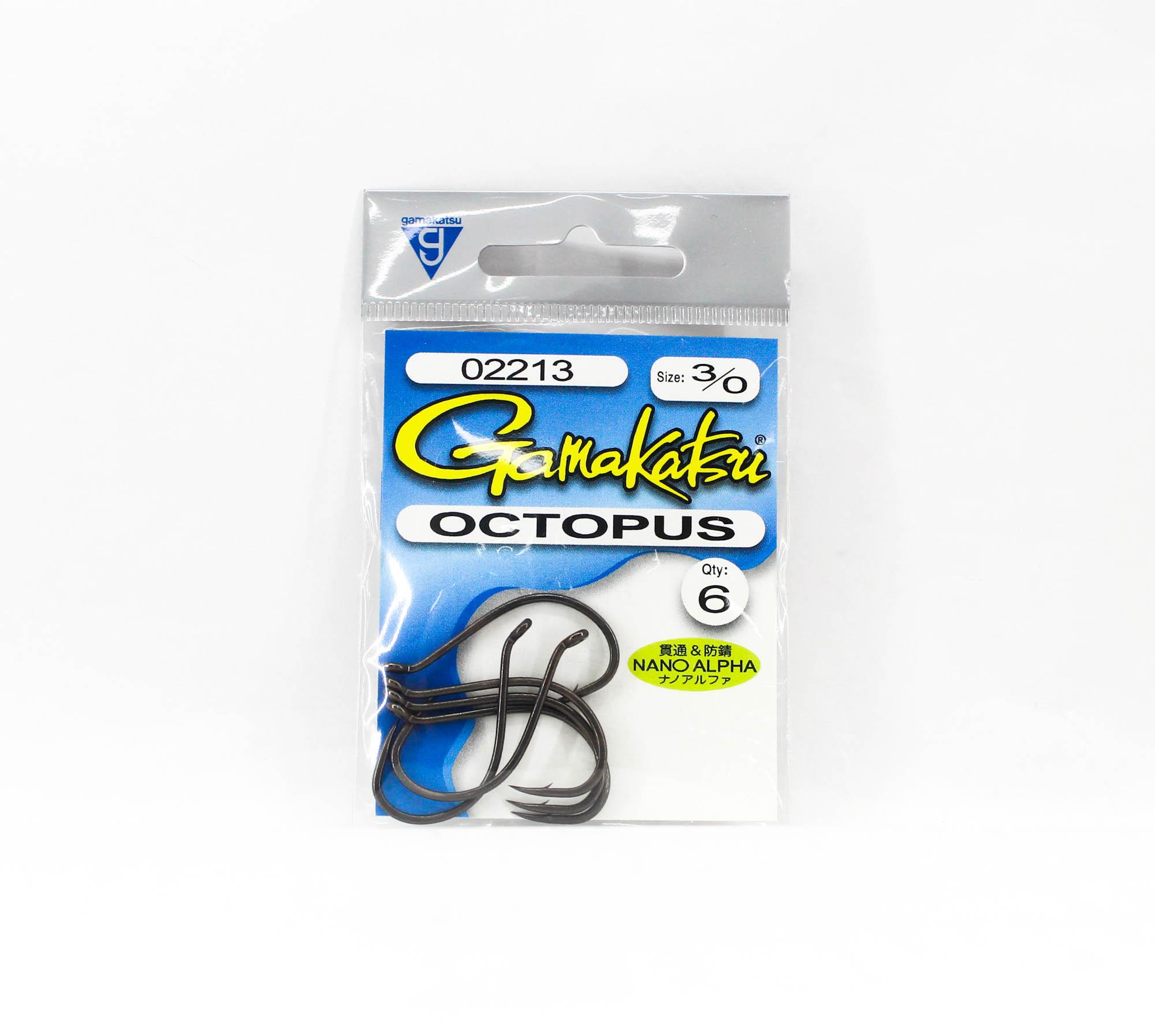 Gamakatsu Octopus Hook Nano Alpha Size 3/0, 6 Per Pack (5094)