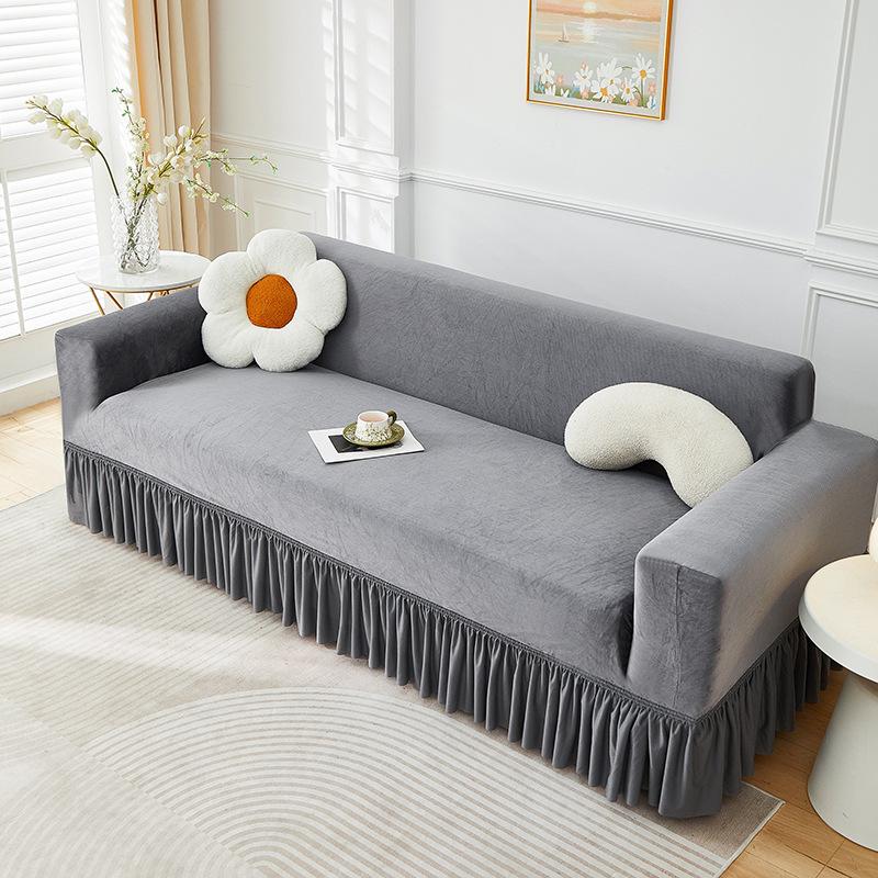 Autumn and Winter Plush Sofa Cover All in One Universal Skirt New Anti Cat Scratch High End All Inclusive Cover