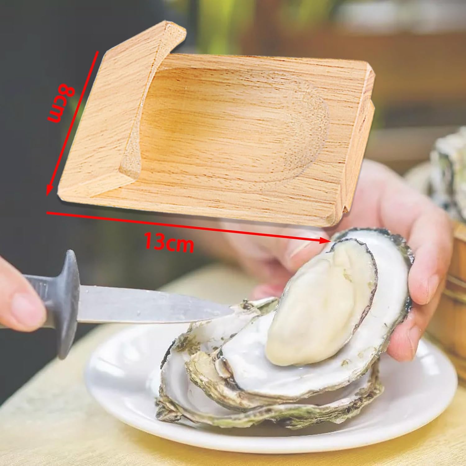 3-Packs Oyster Shucking Clamp, Wood Shucking Clamp Oyster Shucking Protector, Wooden Holder Oyster Shucking Clamp, Oyster Opener Tool for Kitchen