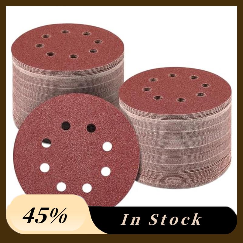 A60Z Top 160PCS 5Inch Sanding Disc,60/80/120/150/240/320/400/600Grit 8 Hole Hook And Loop Sandpaper,Sand Paper For Orbital Sande