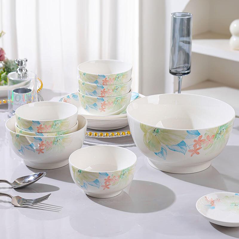 Jieyachie High-End 4.5-inch Ceramic Rice Bowl Set, 6-Pack