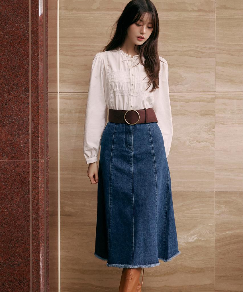Lora Lora Mermaid Denim Skirt Deep Blue