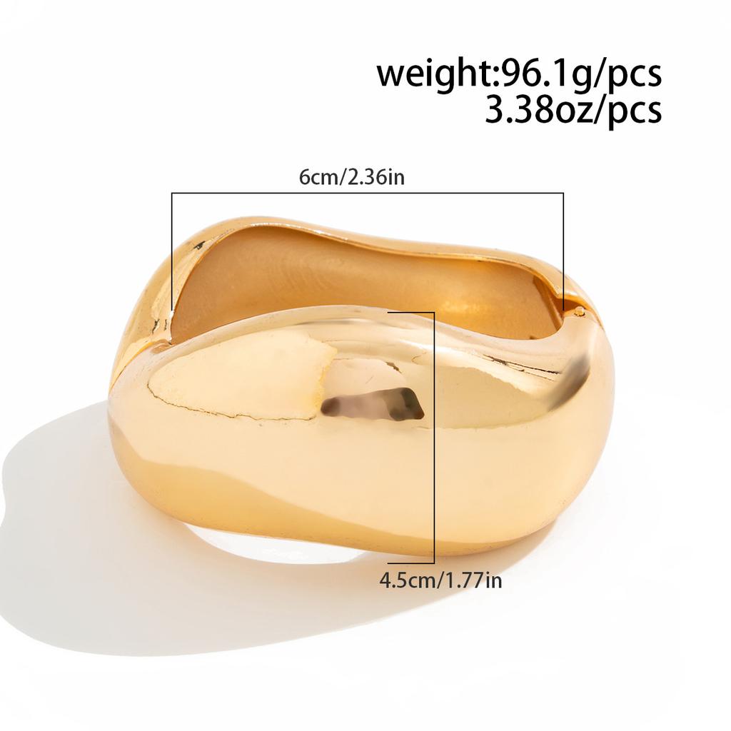 Exaggerated Punk Irregular Wide Cuff Chunky Bangle Vintage Gold Color Spring Bangles Bracelets For Women Men Jewelry