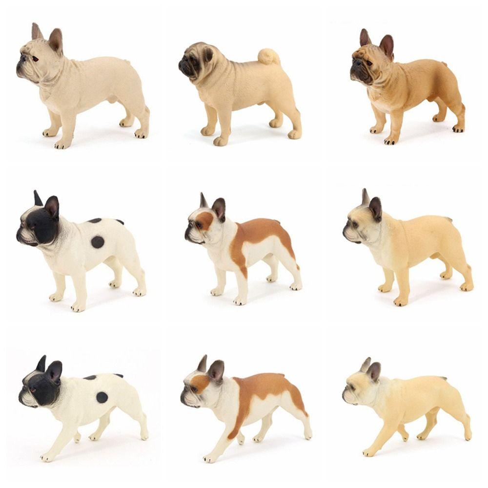 Simulation Dog Animal Model Realistic French Bulldog Figure  Fairy Garden Decoration