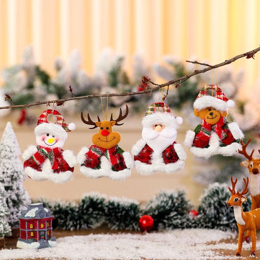 Christmas Plush Doll Ornaments Fabric Doll Pendant Collection Christmas Small Gifts Christmas Tree Decorations Hanging Decorations