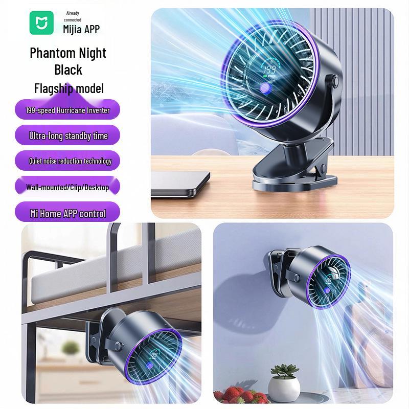 Přenosný USB dobíjecí klipový ventilátor - Tichý, Silný vítr, Ideální pro stolní a venkovní použití