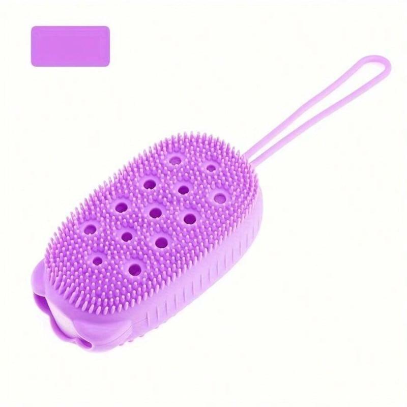 1pc Body Wash Shower Exfoliating Scrub Sponge Foam Bath Brush Massager Light Beige Cleanser Cleaning Pad Bathroom Accessories