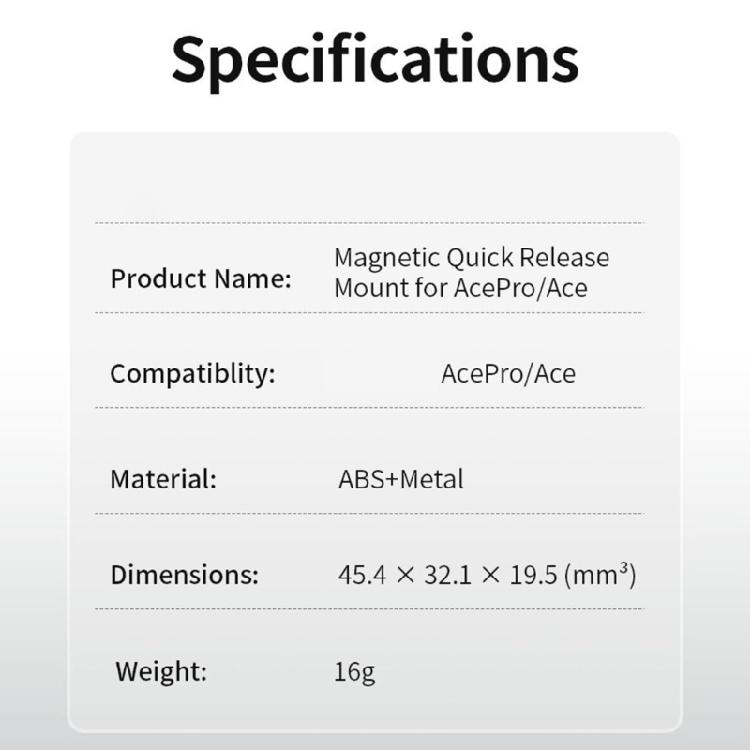 Magnetic Quick Release Mount ABS Plastic Camera Holder For Ace/Ace Pro