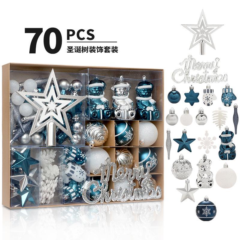 

Luxury 6 cm PVC Blue Ornaments Baubles Balls Hanging Decorative Pendant for Christmas Tree Party Decorations AS PICTURE