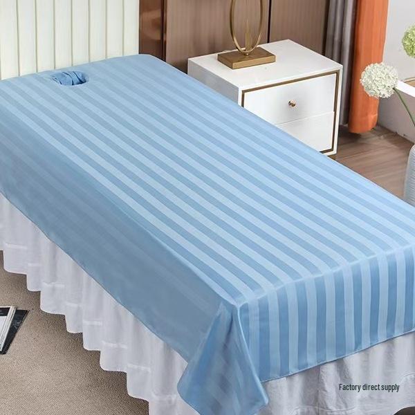 White Washable Beauty Salon Massage Bed Sheet with Hole - Anti-Dirty, Quick-Dry, Wrinkle-Resistant, Customizable.