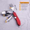Multifunctional Folding Pocket Knife Set: 3-in-1 Detachable Knife, Fork, & Spoon