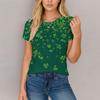 Damen T-Shirt Tee Print Kurzarm Täglich Wochenende Mode Basic Regulär Oberteil St. Patrick's Day