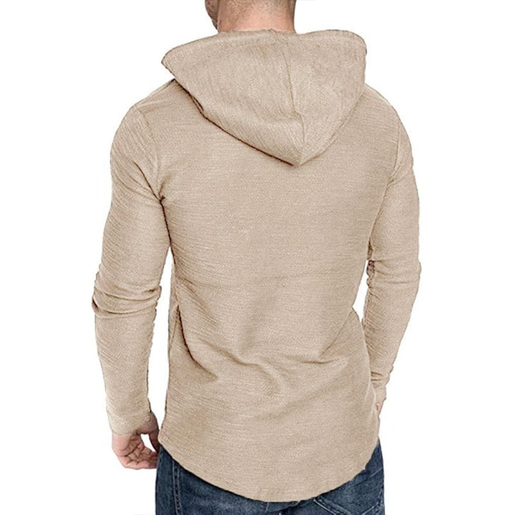 King Billion Spring Collection Men's Stylish Long Sleeve Hoodie - Curved Hem, Branded Tag & Drawstring Hood - Casual Streetwear Essential