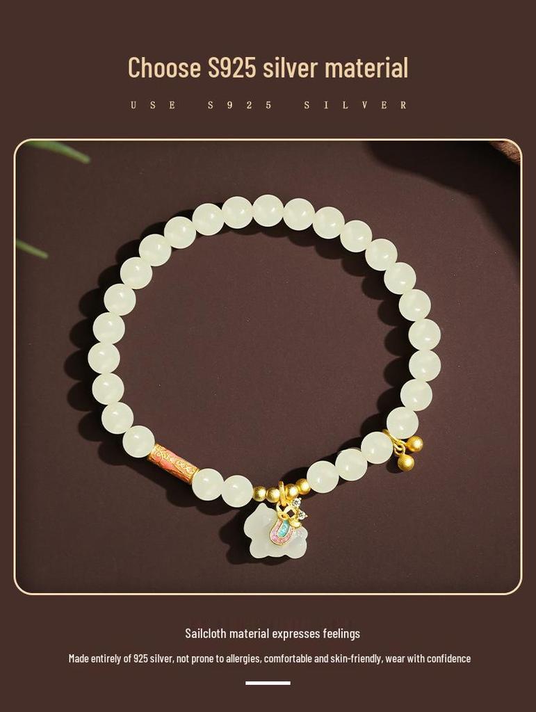 Hetian Jade Wealth Bracelet for Women - Dreamy S925 Silver & Jade New Year Horse Design
