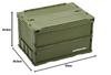 Captain Stag (CAPTAIN STAG) Oricon Foldable Container, FD Container, with Locking Lid, 50L Capacity, Made in Japan, Olive, UL-1082