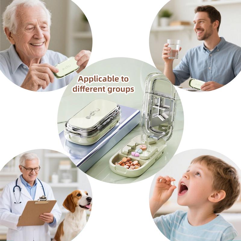 Adjustable Pill Cutter Splitter Fits Multiple Pills at Once 12/3/4 in 1 Pill Cutter with Hidden Sharp Blade Dustproof Cutter