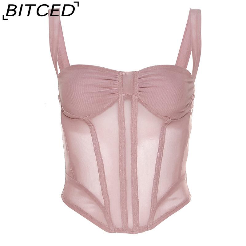 

BITCED Spring Women s Solid-Colour Slim-Fit Streetwear Fashion Strappy Backless Tank Top L фиолетовый