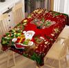 Festive Red Tablecloth with Decorative Elements - Thick Fabric, Easy To Clean, Machine Washable, Perfect for Party and Holiday Decoration