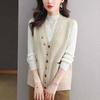 Vest for Women Cotton Knitted Sweater Sleeveless Tops Vest Oversize Thickened Loose Casual V-neck Vest