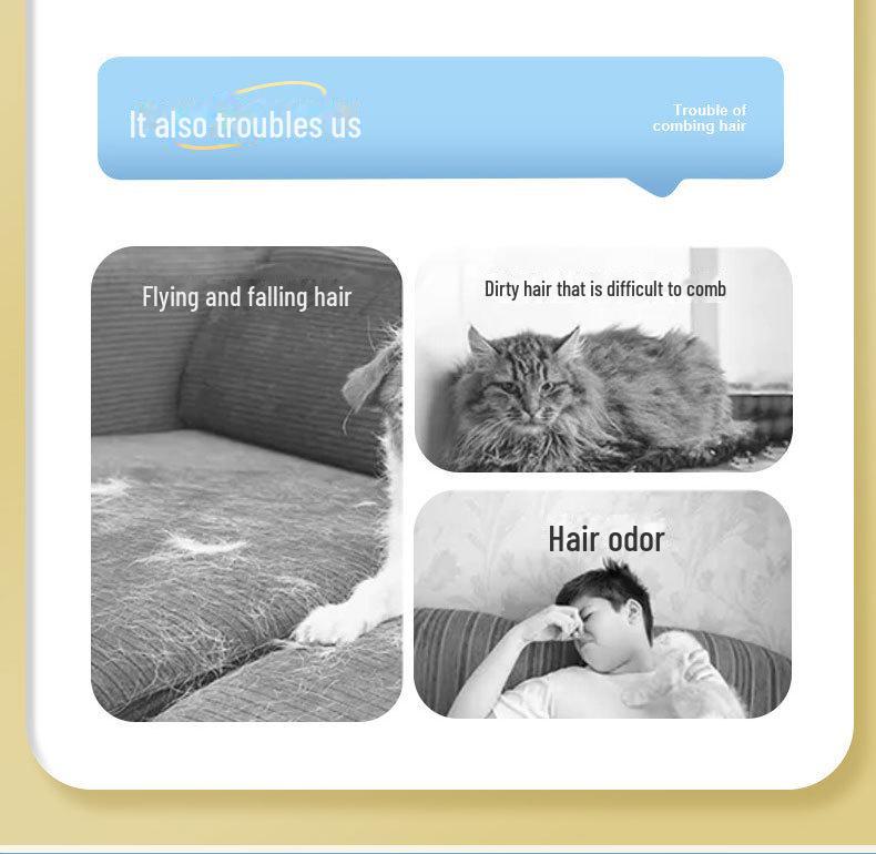 Pet Grooming Massage Comb with One-Button Spray for Cats and Dogs - Effortlessly Removes Loose Hair