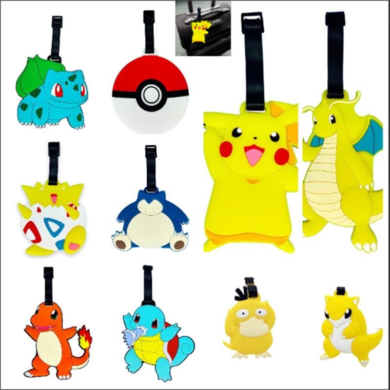 Luggage Tag Cartoon With Name Charmander Pikachu Psyduck Toy