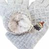 Small Planet Moomin Smartphone Compatible Cable Gloves with Embroidery Little Nordic Style Gloves, One-Point / My, Happy,