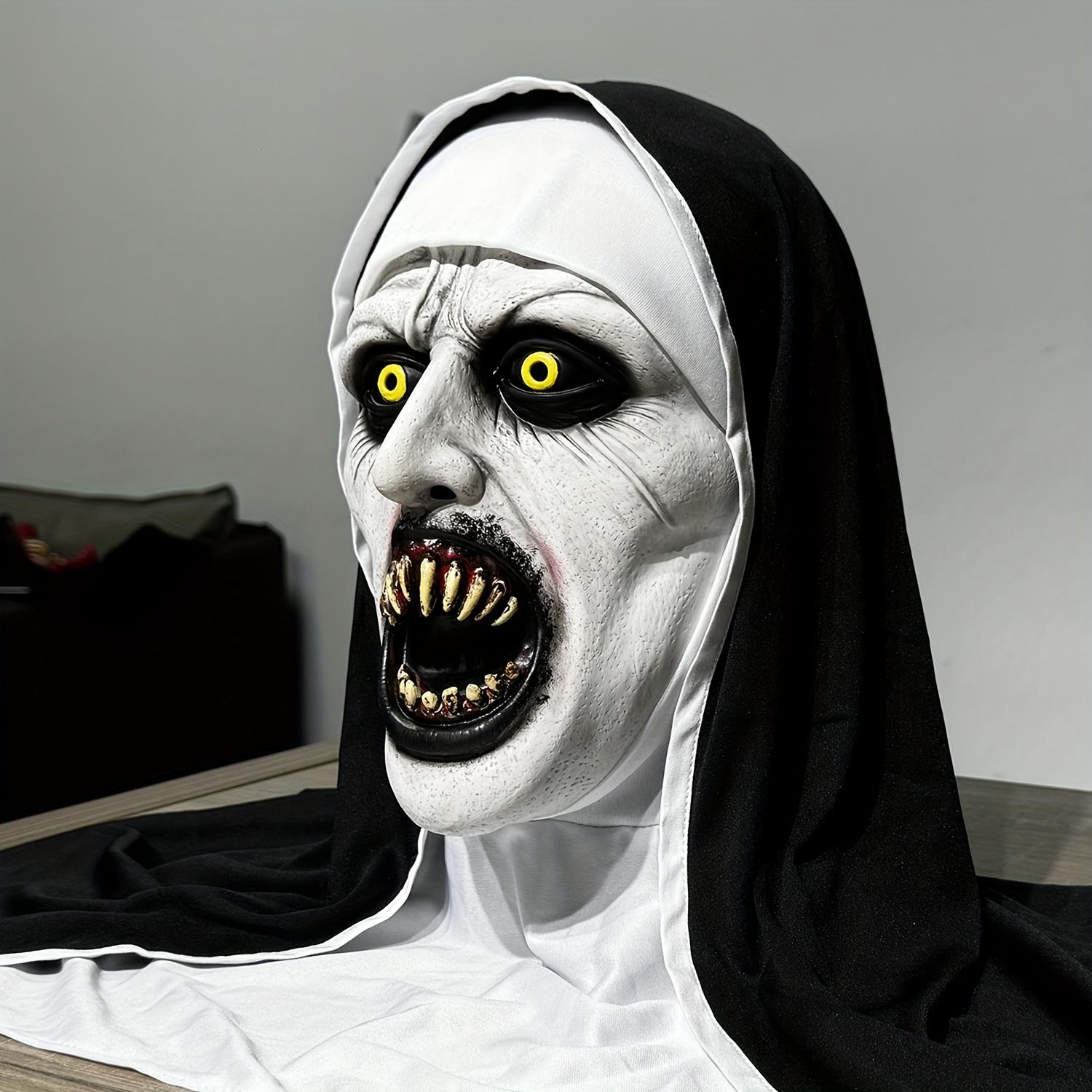 

QUALTEUS Fashionable Nun Latex Mask - Hand Washable, Halloween Horror Role Playing Accessory