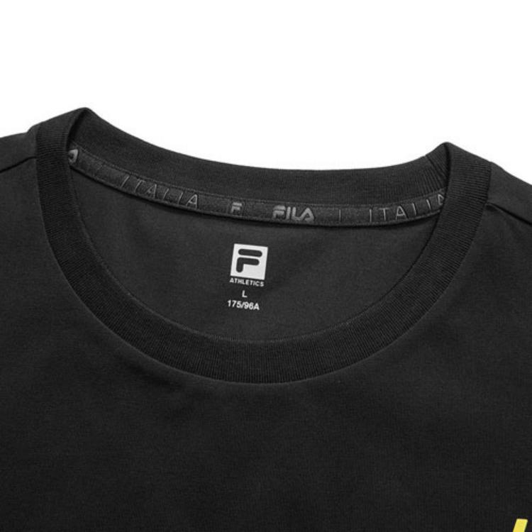 Fila Athletics Series Letter Print Crew Neck T-Shirt Men Tops Black A11M021107GBK