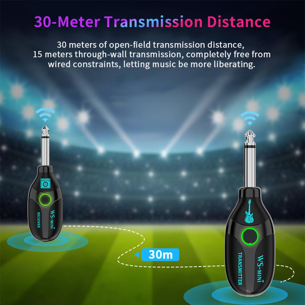 2,4G bezdrátový kytarový systém 48K/16bit přenos v reálném čase, dobíjecí 4 kanály nejsou vyžadovány