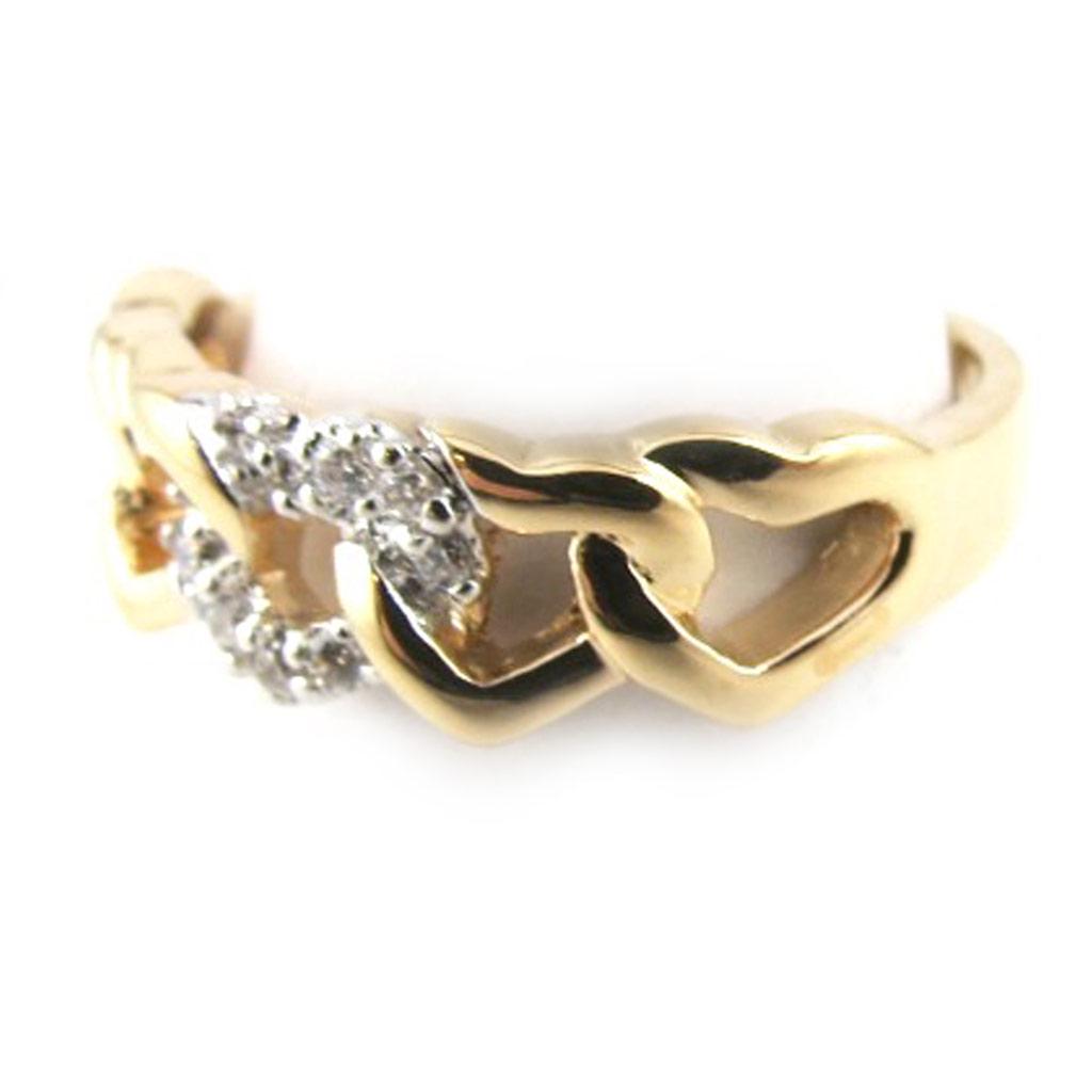 Zweifarbig vergoldeter Ring „Love“ – 6 mm