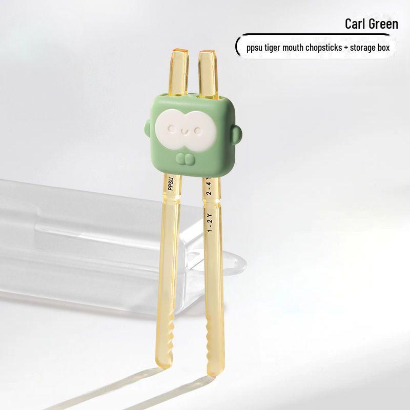 Children's PPSU Tiger Training Chopsticks, Non-Slip Automatic Rebound, Suitable for Ages 1-3.