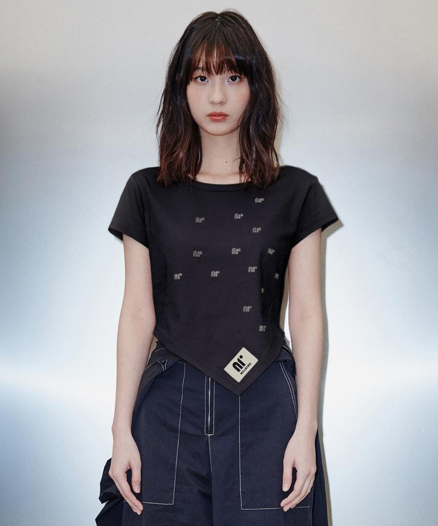 NILLRING T10.00 Unbalanced Short-Sleeved Print T-Shirt