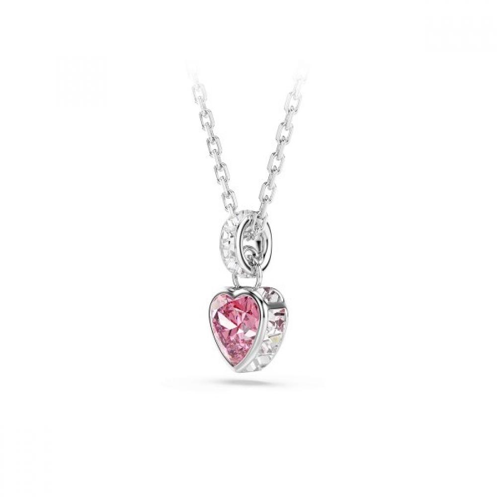 Swarovski Heart Necklace Pink Rhodium 5757789