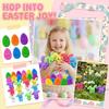12-delat påskäggsset med kaninformade figurer, öppningsbara överraskningsägg och korgfyllare för högtiden