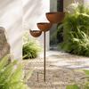 Yousheng 3 Tiered Cascading Rain Catcher Bird Bath, Metal Garden Stake Bird Water Bowl Feeder, Outdoor Pollinator Watering Station for Garden, Patio,