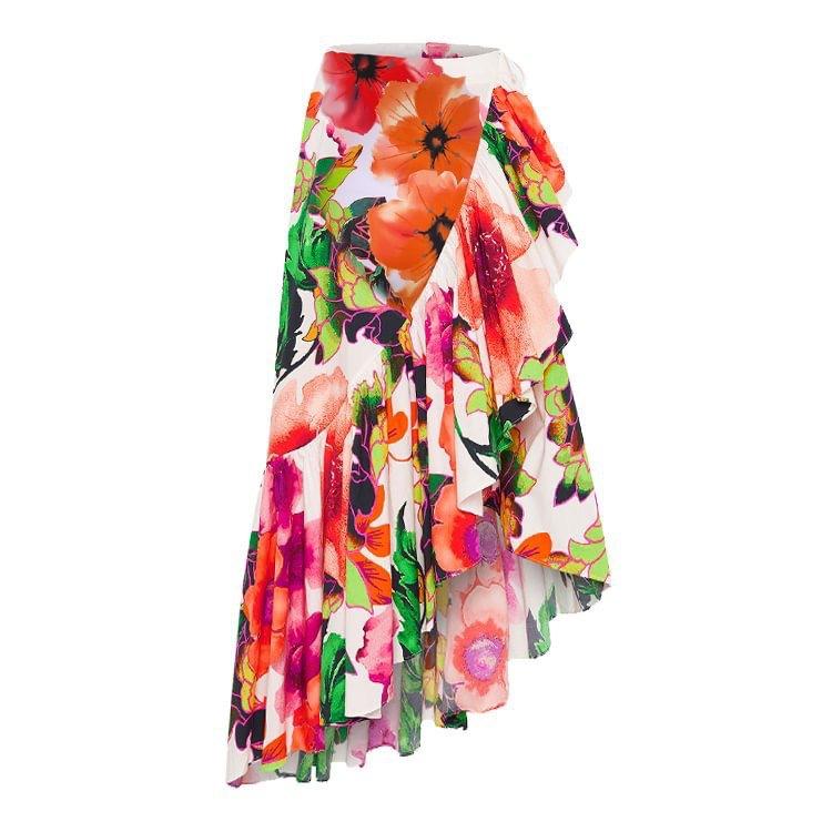 New Sexy One-piece Swimsuit Retro Spa Swimsuit Chiffon Beach Skirt Suit