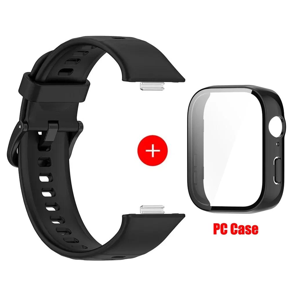Case+Silicone Band For Huawei Watch Fit 3 Strap sport bracelet Tempered Glass cover Protector for Huawei Fit3 correa Accessories