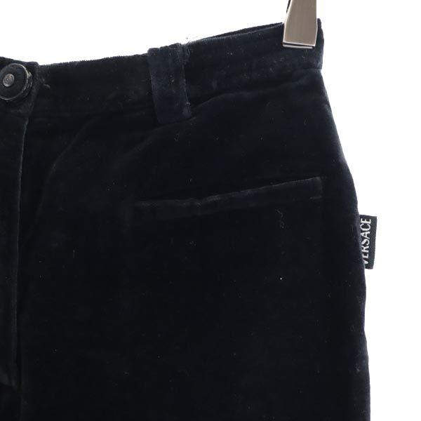 VERSACE made in Italy Velor-like Pants 40 black Women Used