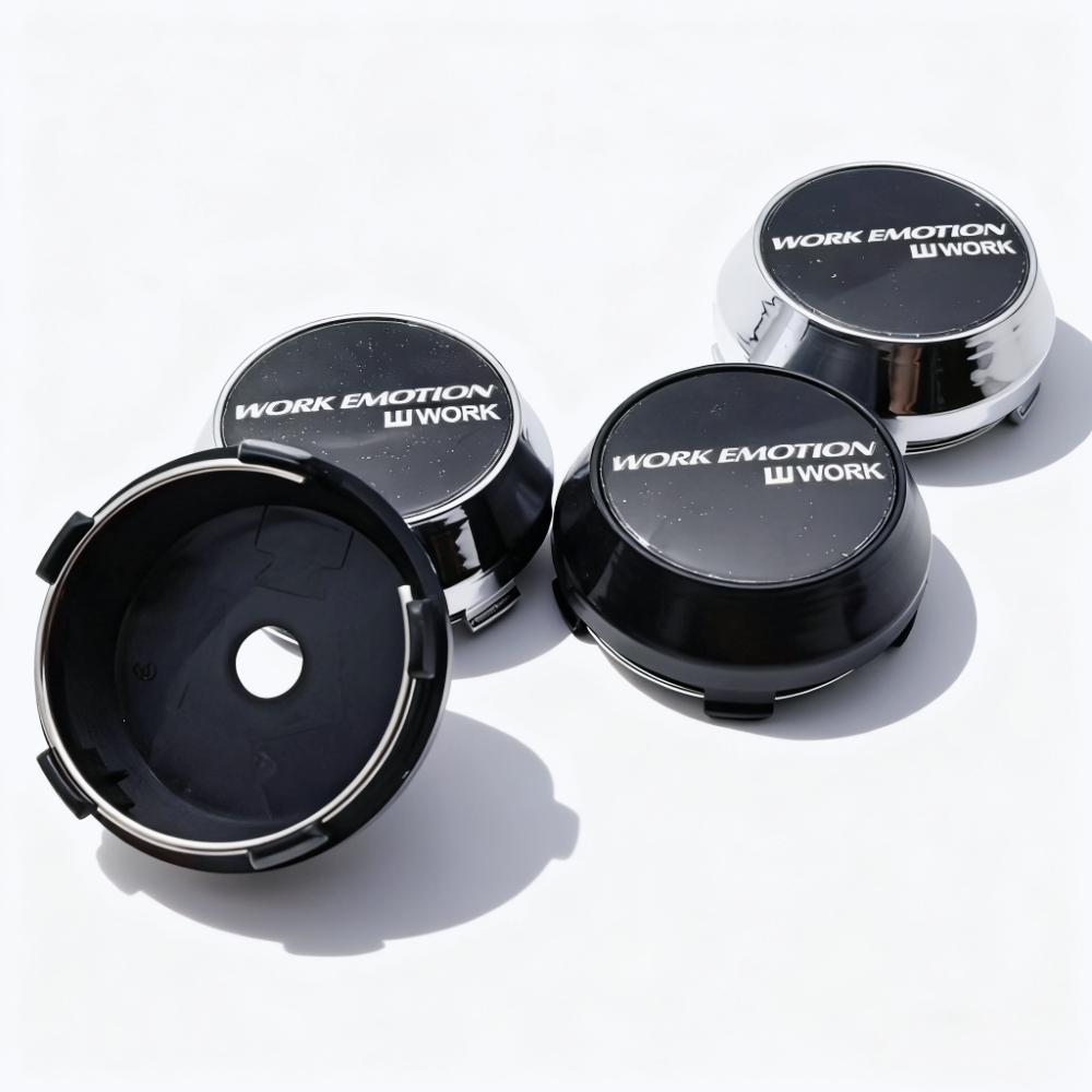 4pcs W Work Emotion Logo Emblem Badge Car Wheel Center Caps 60MM 56MM Wheels Hub High Cap Rim Hubcaps Dust Cover Car Accessories