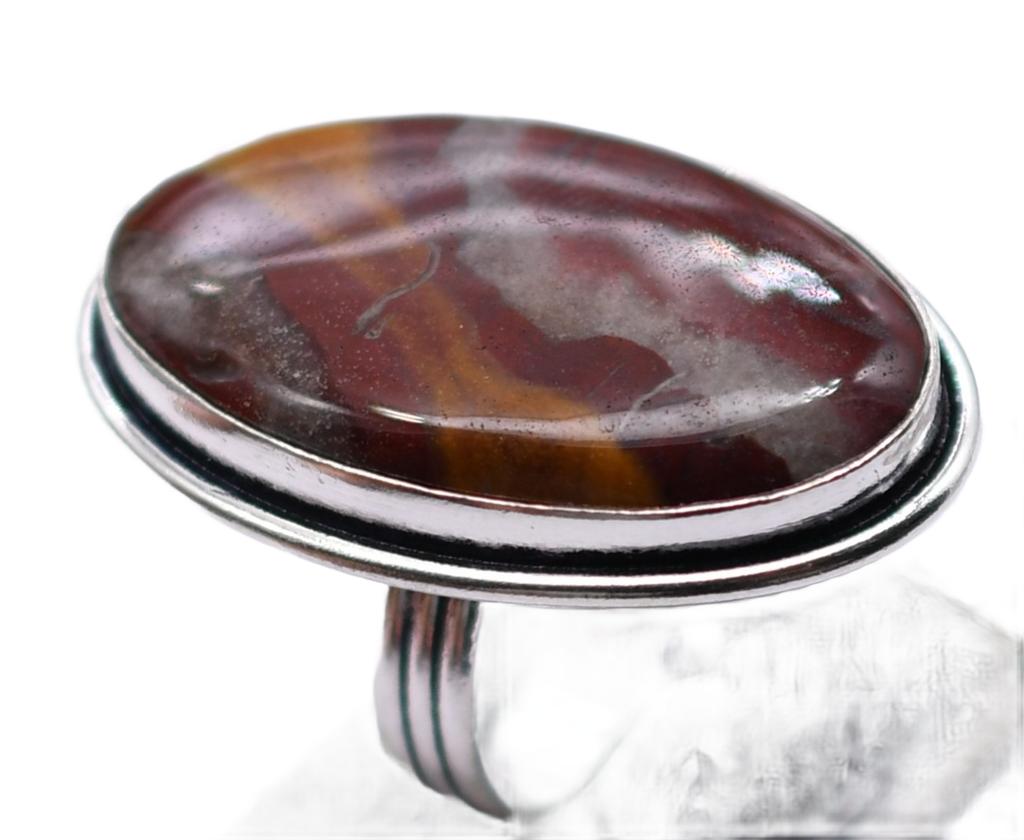 Noreena Jasper Natural Gemstone Silver Plated Ring US Size-7.75 R 5248